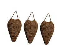 Bonbela Nids de Guêpes Artificiels, Paquet de 3 Leurres Suspendus en (3 | Construction en Corde de Coton, Crochet intégré Robuste, Dissuade Naturellement les Guêpes, Décoration de Cour pour Arbre