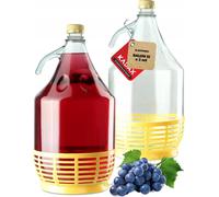 Bonbonne à vin - Bonbonne de fermentation 5 l x2 - Verre - Avec panier - Pour le vin et la fermentation - Avec bouchon