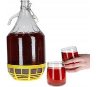 Bonbonne de fermentation/bonbonne en verre - lot de 6, 5 l - pour le vin - avec panier de protection - bouchon inclus