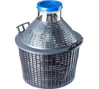Bonbonne en verre - Bonbonne de fermentation 20 L - Avec panier en plastique - Bouchon à vis - Pour vin et moût