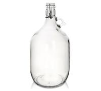 Bonbonne en verre - Orion - 5 l - 18,5x18,5x36 cm - Fermeture à clip - Joint en silicone - Verre épais