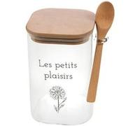 Bonbonnière avec cuillère Florie 16 cm - - Transparent - Verre