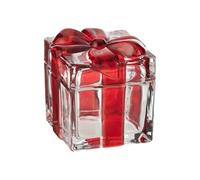 Bonbonnière en Verre "Cadeau" 11cm Rouge
