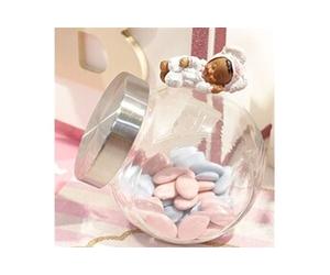bonbonniere verre/inox h16cm promo