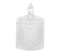 BONBONNIÈRE VERRE STRIÉ ÉCRIN PRÉCIEUX 14CM Transparent
