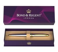 Bond & Regent Stylo roller de qualité supérieure certifié chromé et or 24 carats - Cadeau idéal pour homme et femme