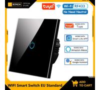 BONDA - interrupteur tactile WiFi intelligent 1/2/3 boutons pour éclairage de maison fonctionne avec Google RF433 B655N-Black-01
