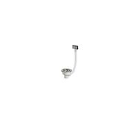 Bonde à panier avec grille inox pour évier épais D90 avec trop plein - - 00 408500 000 00