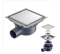 Bonde de douche carrée avec siphon à 360° et filtre anti-odeurs