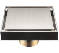 Bonde De Douche Carrée en Laiton avec Grille Anti-odeurs - Insert De Carrelage De Sol De Salle De Bain Durable pour Une Gestion Efficace des Déchets C 4 inch