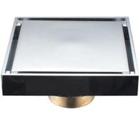 Bonde De Douche Carrée en Laiton pour Salle De Bain - Grille De Sol Anti-odeurs, Insert Carrelé Durable, Gestion des Déchets Facile à Nettoyer A 4 inch