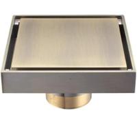 Bonde De Douche Carrée en Laiton pour Salle De Bain - Grille De Sol Anti-odeurs, Insert Carrelé Durable, Gestion des Déchets Facile à Nettoyer Black 4 inch