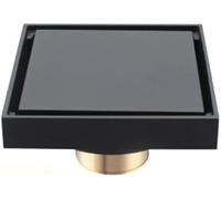 Bonde De Douche Carrée en Laiton pour Salle De Bain - Grille De Sol Anti-odeurs, Insert Carrelé Durable, Gestion des Déchets Facile à Nettoyer E 4 inch