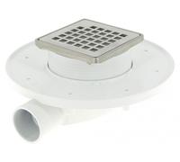 Bonde de douche Docia XS avec grille et cadre en acier inoxydable