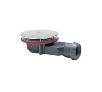 Wirquin 30720269 Bonde de douche à membrane Slim avec dôme en métal pour receveur, gris