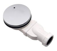 Bonde de douche extra-plate Slim pour receveurs ø90, siphon avec système anti-odeurs, couvercle chromé, blanc (sans tuyau)