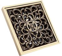 Bonde de douche - Grille de sol - Évacuation des eaux - Design antique en laiton - Panneau de 10 cm - Laiton