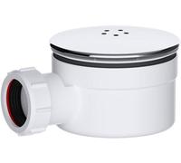 Bonde de douche siphonée de 90 mm, chromée, avec bouchon anti-odeur et filtre à cheveux