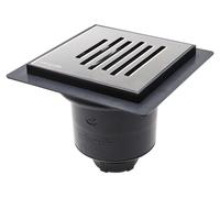 Bonde de douche verticale, 11,5x11,5 cm, grille en acier inoxydable, débit de 38 l/min