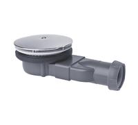 Wirquin 30719686 Bonde de douche extra-plate Slim pour receveurs extra-plats ø90 avec membrane et dôme en ABS, gris