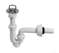 Bonde de lavabo en acier inoxydable avec sortie murale et joint en forme de U pour limiter la circulation des parasites