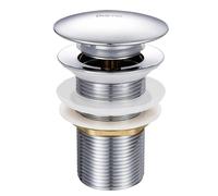 Bonde de Lavabo Pop-up sans Trop-plein, Vidage Clapet Push Open Pour Lavabo en Laiton, Chromé G 1-1/4" - DDTP01TY Chromé SANS Trop-plein avec Panier (L)