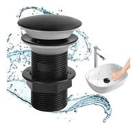 Bonde de Lavabo Sans Trop Plein, Bonde de Vidange Lavabo, Bonde de Lavabo Pop Up, Bonde de Lavabo Universelle, Noir