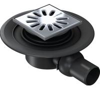 ecoulement pour receveur à carreler - wedi fundo dn 50 - horizontal - grille carrée réf. 07-70-00/011 - wedi 077000011