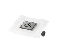 Bonde de sol pour douche italienne MARMOX RC20ACIER - A maconner - Siphon 360° vertical horizontal - 20x20cm