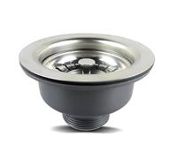 Bonde d'évier de cuisine - 114 mm - G1½ - En acier inoxydable | Bonde d'évier avec passoire, filtre d'évier de cuisine, pour trou d'évier de 83 à 90 mm