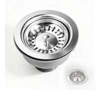 Bonde d'évier Inoxydable Ø 110 mm G1½ avec Panier Anti-débordement, en Acier 304 et ABS, Compatible avec Les Trous d'évier Standards Britanniques (83-90 mm)