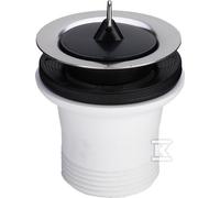 Bonde d'évier pour siphon, bouchon noir 108519