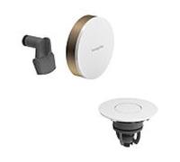 Bonde et trop-plein Hansgrohe Exafill 58119140, façade blanche brillante, bronze brossé, kit complet, avec arrivée de baignoire