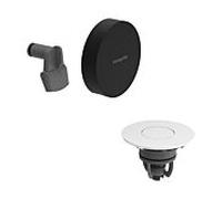 Bonde et trop-plein Hansgrohe Exafill 58119670, finition blanche brillante et noire mate, kit complet avec arrivée de baignoire