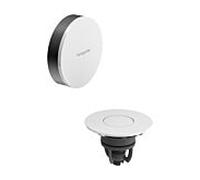 Bonde et trop-plein Hansgrohe Flexaplus 58187340, finition blanc brillant, chrome noir brossé, kit complet