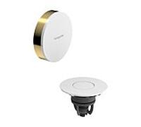 Bonde et trop-plein Hansgrohe Flexaplus 58187990, revêtement blanc brillant, finition or poli, kit complet