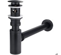 Bonde Pop Up Lavabo Siphon à Bouteille Réglable Noir Filetage G1 1 4 Avec Trop Plein Anti Odeur Kit Complet pour Rénovation Salle de