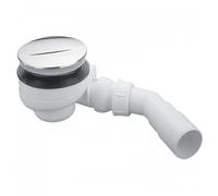 bonde de douche - avec enjoliveur - turboflow - diamètre 90 mm - en plastique - nicoll 205240
