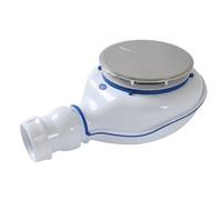 Bonde siphoïde pour receveur de douche Turboflow 2 (Diamètre 90 mm) - avec capot en métal chromé