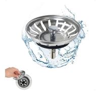 Bonde vidange universelle évier cuisine acier inox 80mm anti-odeurs, installation facile durable