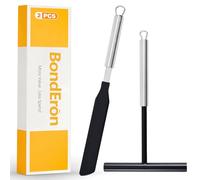 BondEron Lot de 2 crêpes et crêpes en bois - Répartiteur de pâte de qualité supérieure et spatule longue - Spatule à crêpes pour galettes fines - Accessoires de pâtisserie