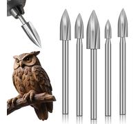 BondEron Lot de 5 outils de sculpture HSS avec tige de 3 mm, fraise à bois de précision pour outils rotatifs Dremel, travail du bois, tour de tournage, accessoires
