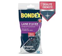 BONDEX - Laine d'Acier Qualité Ébéniste - Ne Raye pas - Idéal pour Nourrir, Lustrer le Bois - 150g -