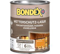 Bondex Lasure de protection contre les intempéries chêne clair 0,75 l pour 9 m² | Anti-gouttes et anti-éclaboussures | Excellente protection UV | Utilisation sûre à partir de 2 °C | Satiné mat |