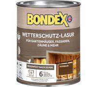 Bondex Lasure de protection contre les intempéries - Noyer - 0,75 l pour 9 m² - Anti-gouttes et anti-éclaboussures - Excellente protection UV - Utilisation sûre à partir de 2 °C - Satiné - Lasure de