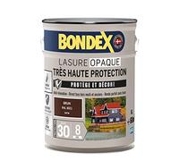 BONDEX Lasure Opaque Très Haute Protection Extérieur Brun Ral 8011 5 L | Lasure Bois Très Longue Durée, Très Haute Protection, Formule Antifongique, Bondex, Expert du Bois, Extérieur, Satin