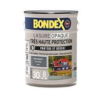 BONDEX - Lasure Opaque Très Haute Protection - Protège et Décore - Direct tous bois - Rendu parfait sans trace - 5 L - Gris RAL 7040
