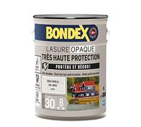 BONDEX - Lasure Opaque Très Haute Protection - Protège et Décore - Direct tous bois - Rendu parfait sans trace - 5 L - Gris Perle RAL 9002