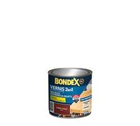 BONDEX - Vernis 2 en 1 Haute Résistance - Protège et Embellit le bois - Chêne Foncé Mat - 0,25 Litre