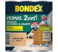 BONDEX Vernis à bois intérieur et extérieur - Incolore satin - 0,25L